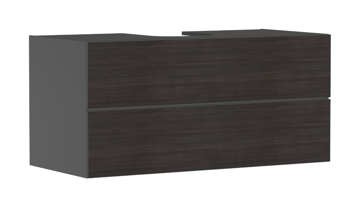 HANSGROHE Xevolos E Waschtischunterschrank Schiefergrau Matt 1180/550 mit 2 Schubkästen für Konsole mit Ausschnitt mittig #54195730 - Schiefergrau Matt