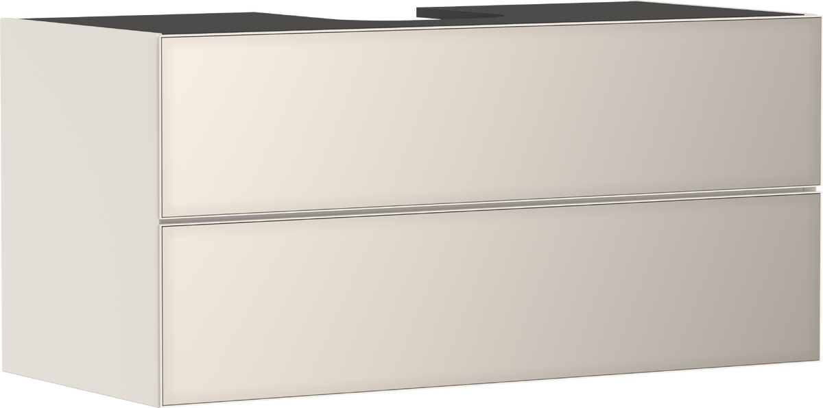 HANSGROHE Xevolos E Waschtischunterschrank Sandbeige Matt 1180/550 mit 2 Schubkästen für Konsole mit Ausschnitt mittig #54194790 - Sandbeige Matt
