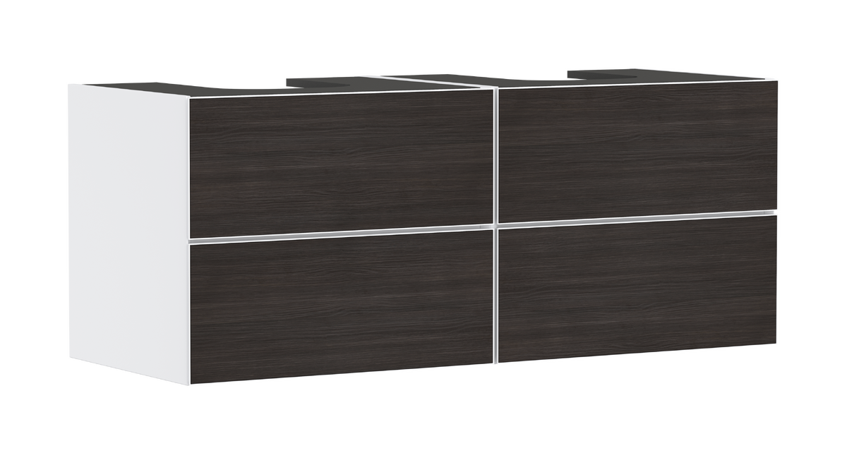 HANSGROHE Xevolos E Waschtischunterschrank Mattweiß 1370/550 mit 4 Schubkästen für Konsole mit 2 Ausschnitten #54196730 - Mattweiß