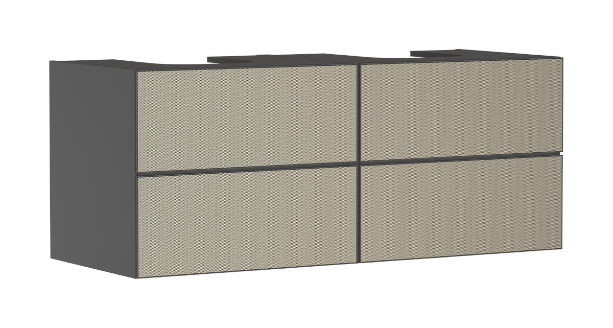 HANSGROHE Xevolos E Waschtischunterschrank Schiefergrau Matt 1370/550 mit 4 Schubkästen für Konsole mit 2 Ausschnitten #54198390 - Schiefergrau Matt