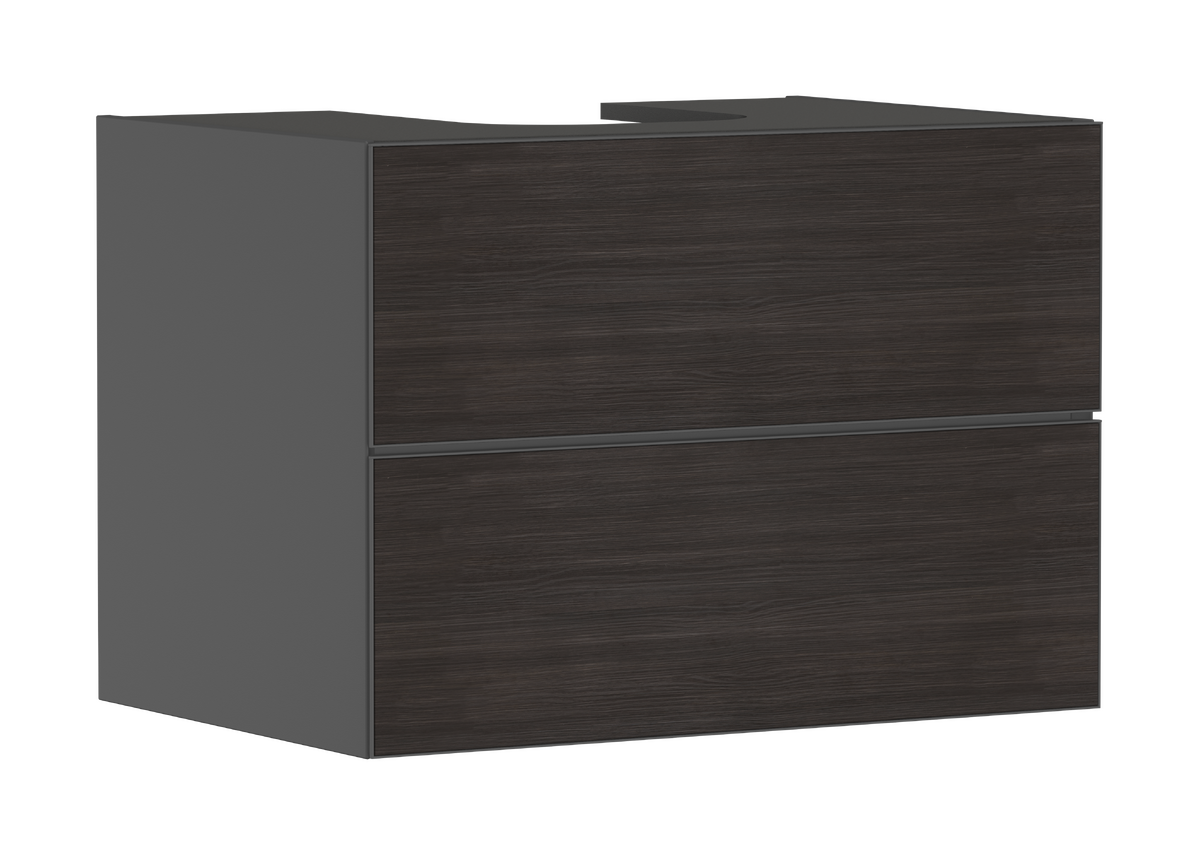 HANSGROHE Xevolos E Waschtischunterschrank Schiefergrau Matt 780/550 mit 2 Schubkästen für Konsole mit Ausschnitt mittig #54189730 - Schiefergrau Matt