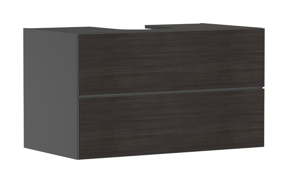HANSGROHE Xevolos E Waschtischunterschrank Schiefergrau Matt 980/550 mit 2 Schubkästen für Konsole mit Ausschnitt mittig #54192730 - Schiefergrau Matt