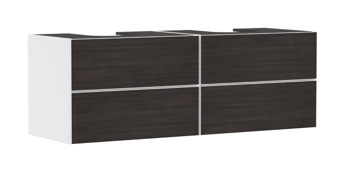 HANSGROHE Xevolos E Waschtischunterschrank Mattweiß 1570/550 mit 4 Schubkästen für Konsole mit 2 Ausschnitten #54199730 - Mattweiß