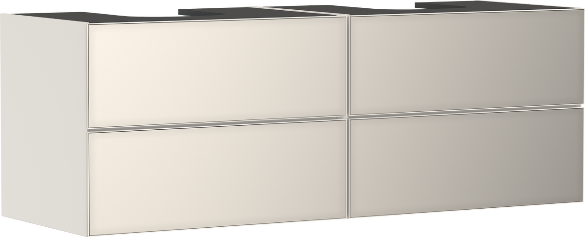 HANSGROHE Xevolos E Waschtischunterschrank Sandbeige Matt 1570/550 mit 4 Schubkästen für Konsole mit 2 Ausschnitten #54200790 - Sandbeige Matt
