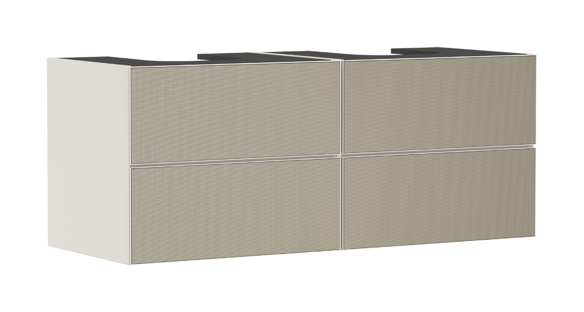HANSGROHE Xevolos E Waschtischunterschrank Sandbeige Matt 1370/550 mit 4 Schubkästen für Konsole mit 2 Ausschnitten #54197390 - Sandbeige Matt