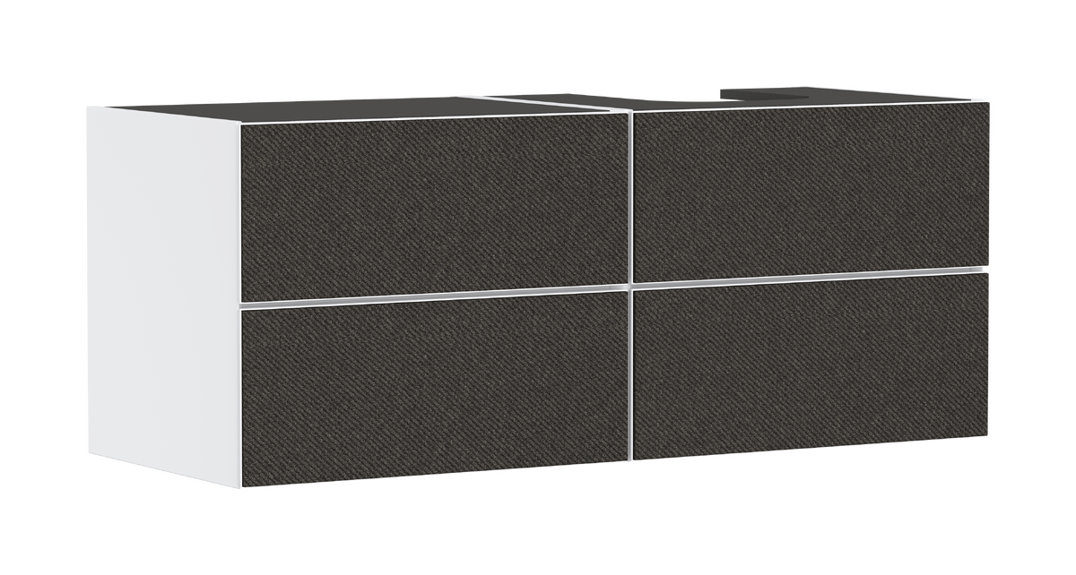 HANSGROHE Xevolos E Waschtischunterschrank Mattweiß 1370/550 mit 4 Schubkästen für Konsole mit Ausschnitt rechts #54239660 - Mattweiß