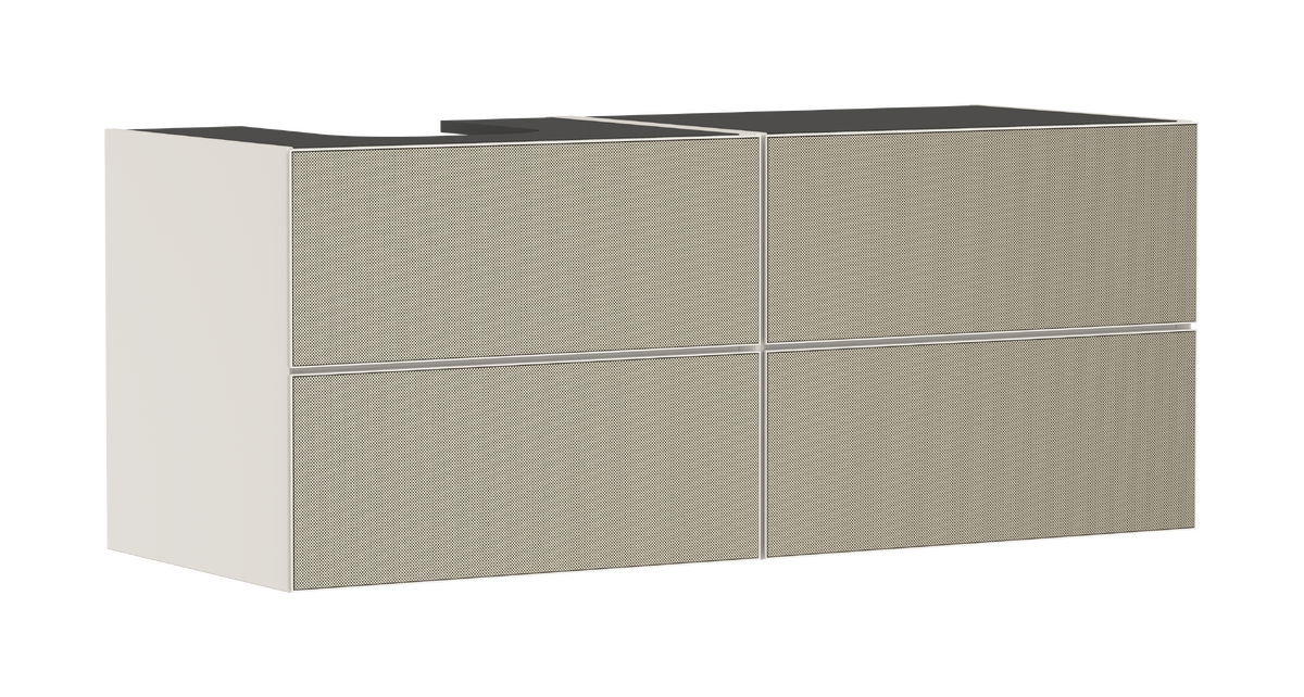 HANSGROHE Xevolos E Waschtischunterschrank Sandbeige Matt 1370/550 mit 4 Schubkästen für Konsole mit Ausschnitt links #54237390 - Sandbeige Matt