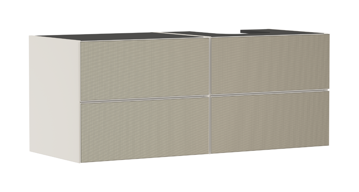 HANSGROHE Xevolos E Waschtischunterschrank Sandbeige Matt 1370/550 mit 4 Schubkästen für Konsole mit Ausschnitt rechts #54240390 - Sandbeige Matt