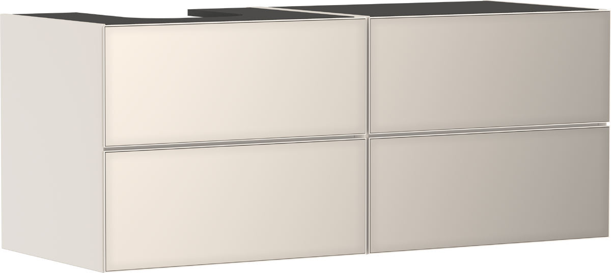 HANSGROHE Xevolos E Waschtischunterschrank Sandbeige Matt 1370/550 mit 4 Schubkästen für Konsole mit Ausschnitt links #54237790 - Sandbeige Matt