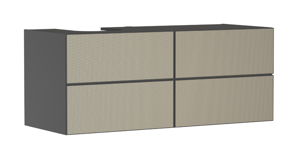 HANSGROHE Xevolos E Waschtischunterschrank Schiefergrau Matt 1370/550 mit 4 Schubkästen für Konsole mit Ausschnitt links #54238390 - Schiefergrau Matt