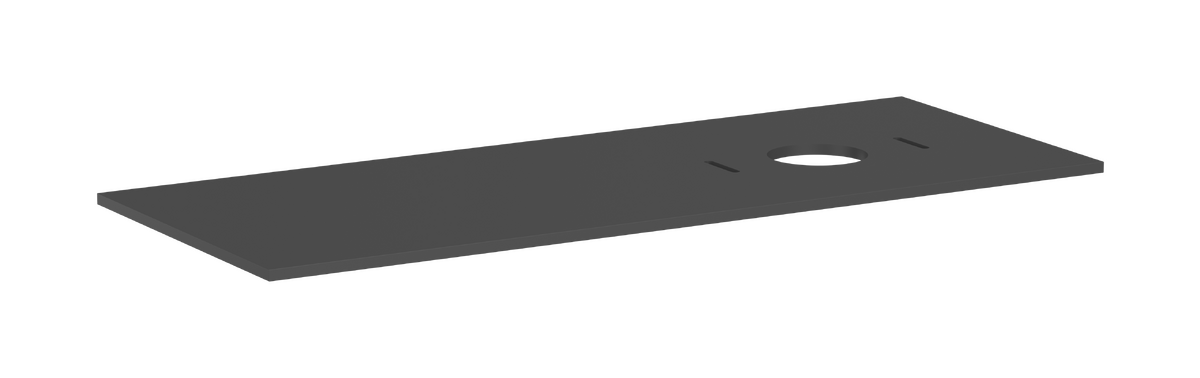 HANSGROHE Xilesa E Konsole 1375/550 mit Ausschnitt rechts für Aufsatzwaschtisch ohne Hahnloch #54279760 - Schiefergrau Matt