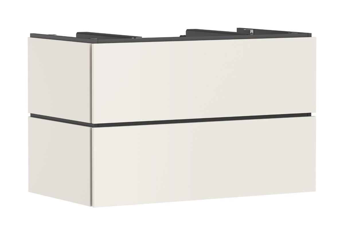 HANSGROHE Xilesa E Waschtischunterschrank 980/550 mit 2 Schubkästen PushOpen für Konsole mit Ausschnitt mittig #54302780 - Sandbeige Matt