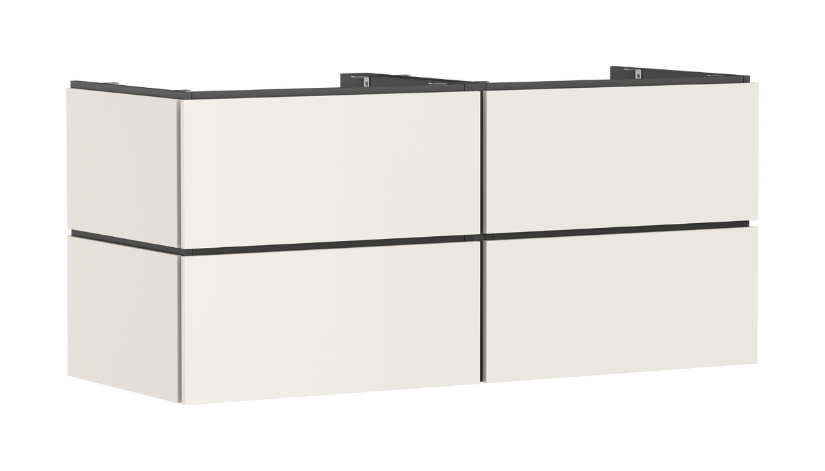 HANSGROHE Xilesa E Waschtischunterschrank 1375/550 mit 4 Schubkästen PushOpen für Konsole #54306780 - Sandbeige Matt