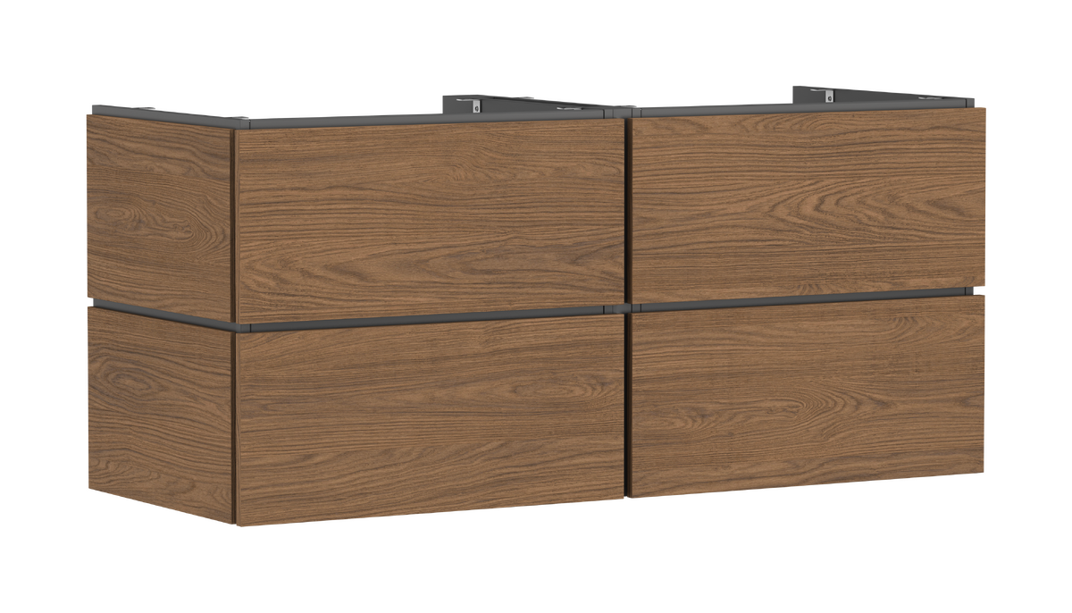 HANSGROHE Xilesa E Waschtischunterschrank 1375/550 mit 4 Schubkästen für Konsole #54305550 - Eiche Kaschmir