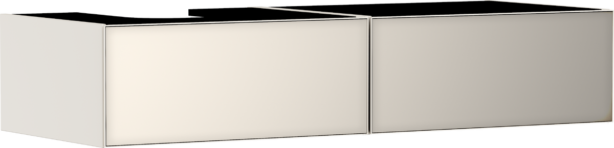 HANSGROHE Xevolos E Waschtischunterschrank Sandbeige Matt 1370/550 mit 2 Schubkästen für Konsole mit Ausschnitt links #54320790 - Sandbeige Matt