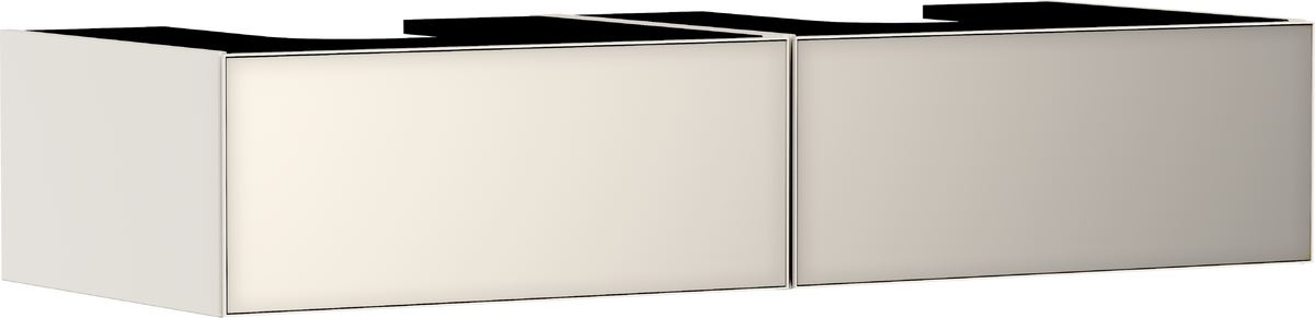 HANSGROHE Xevolos E Waschtischunterschrank Sandbeige Matt 1370/550 mit 2 Schubkästen für Konsole mit 2 Ausschnitten #54317790 - Sandbeige Matt