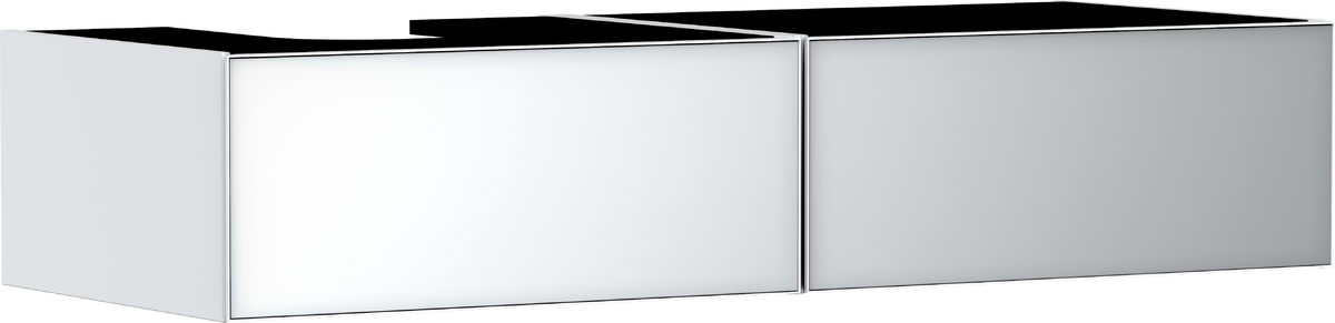 HANSGROHE Xevolos E Waschtischunterschrank Mattweiß 1370/550 mit 2 Schubkästen für Konsole mit Ausschnitt links #54319320 - Mattweiß