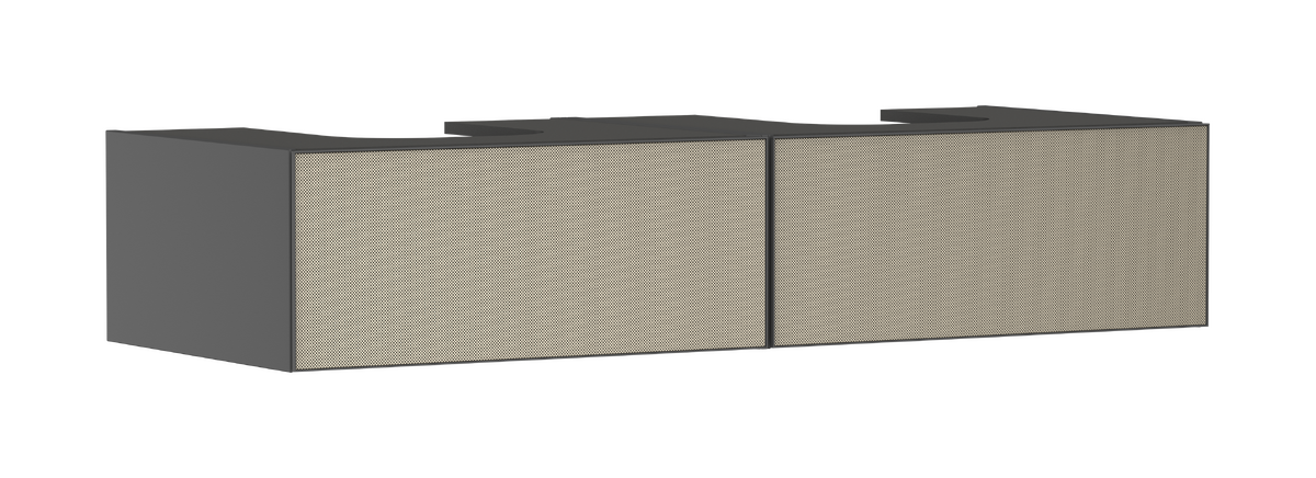 HANSGROHE Xevolos E Waschtischunterschrank Schiefergrau Matt 1370/550 mit 2 Schubkästen für Konsole mit 2 Ausschnitten #54318390 - Schiefergrau Matt