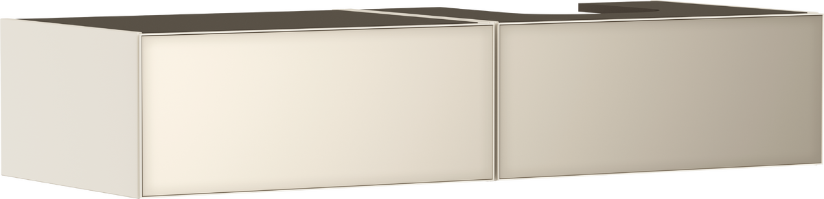 HANSGROHE Xevolos E Waschtischunterschrank Sandbeige Matt 1370/550 mit 2 Schubkästen für Konsole mit Ausschnitt rechts #54323790 - Sandbeige Matt