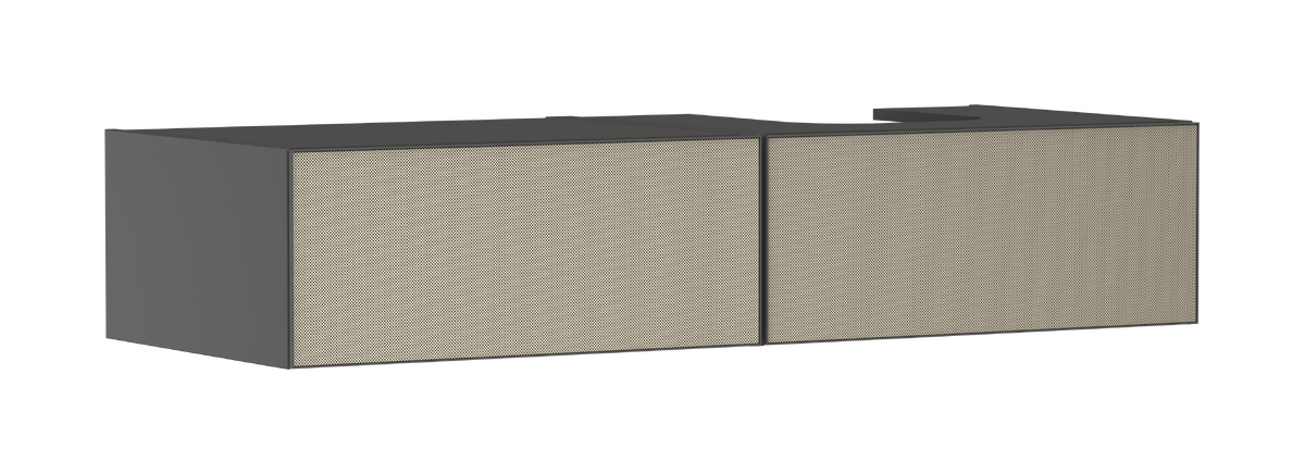 HANSGROHE Xevolos E Waschtischunterschrank Schiefergrau Matt 1370/550 mit 2 Schubkästen für Konsole mit Ausschnitt rechts #54324390 - Schiefergrau Matt