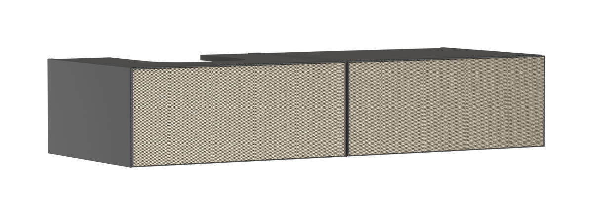 HANSGROHE Xevolos E Waschtischunterschrank Schiefergrau Matt 1370/550 mit 2 Schubkästen für Konsole mit Ausschnitt links #54321390 - Schiefergrau Matt