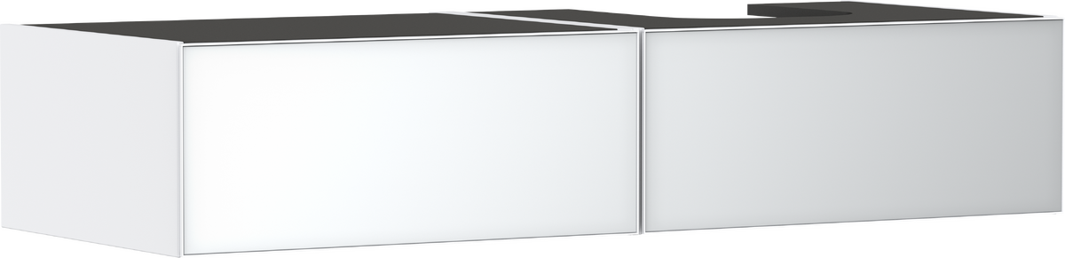 HANSGROHE Xevolos E Waschtischunterschrank Mattweiß 1370/550 mit 2 Schubkästen für Konsole mit Ausschnitt rechts #54322320 - Mattweiß