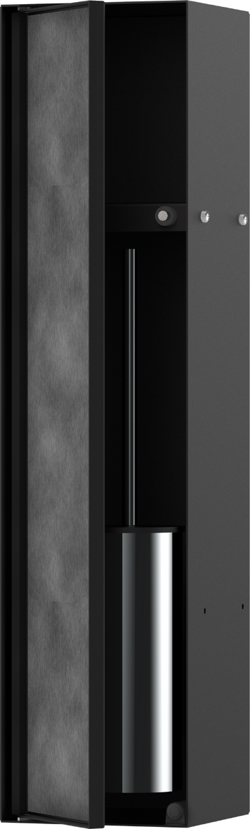 HANSGROHE XtraStoris Rock Einbau Toilettenbürstenhalter mit Ablage und befliesbarer Tür #56060670 - Mattschwarz