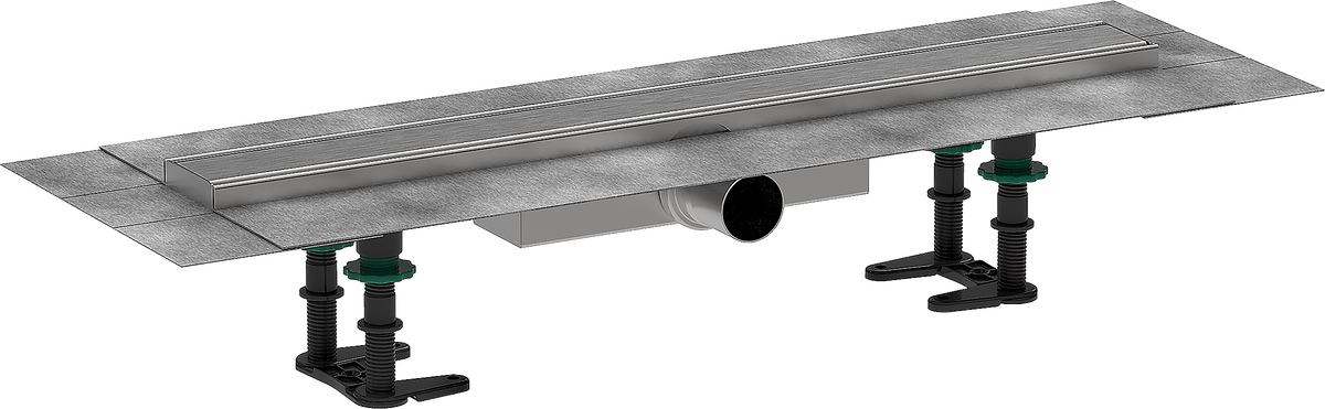 HANSGROHE RainDrain Compact Komplettset Duschrinne 600 für flache Installation #56162800 - Edelstahl gebürstet