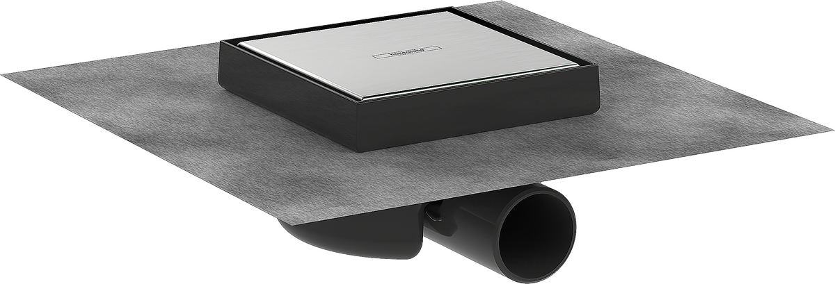 HANSGROHE RainDrain Spot Komplettset Punktablauf 150/150 rückseitig befliesbar #56112800 - Edelstahl gebürstet