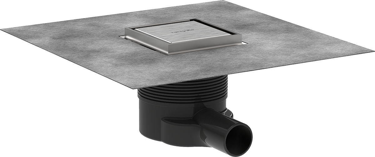 HANSGROHE RainDrain Brilliance Komplettset Punktablauf 100/100 rückseitig befliesbar #56250800 - Edelstahl gebürstet