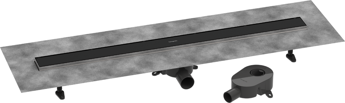 HANSGROHE RainDrain Go Komplettset Duschrinne 1000 rückseitig befliesbar für Standard-/flache Installation #56275670 - Mattschwarz