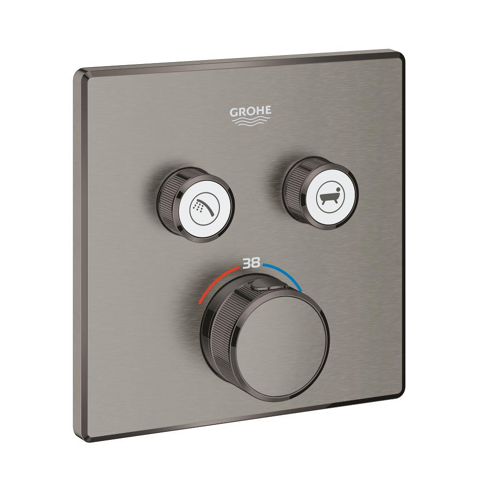 GROHE Grohtherm SmartControl Unterputz-Thermostat mit 2 Absperrventilen hard graphite gebürstet 29124AL0