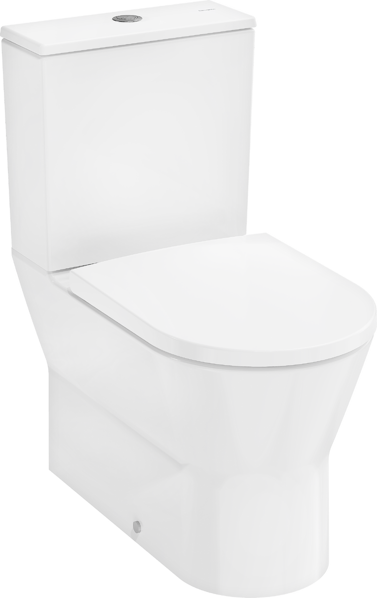 HANSGROHE EluPura Original S Stand WC Set mit horizontalem/vertikalem Abgang AquaChannel Flush mit aufgesetzten Spülkasten und WC-Sitz #60205450 - Weiß