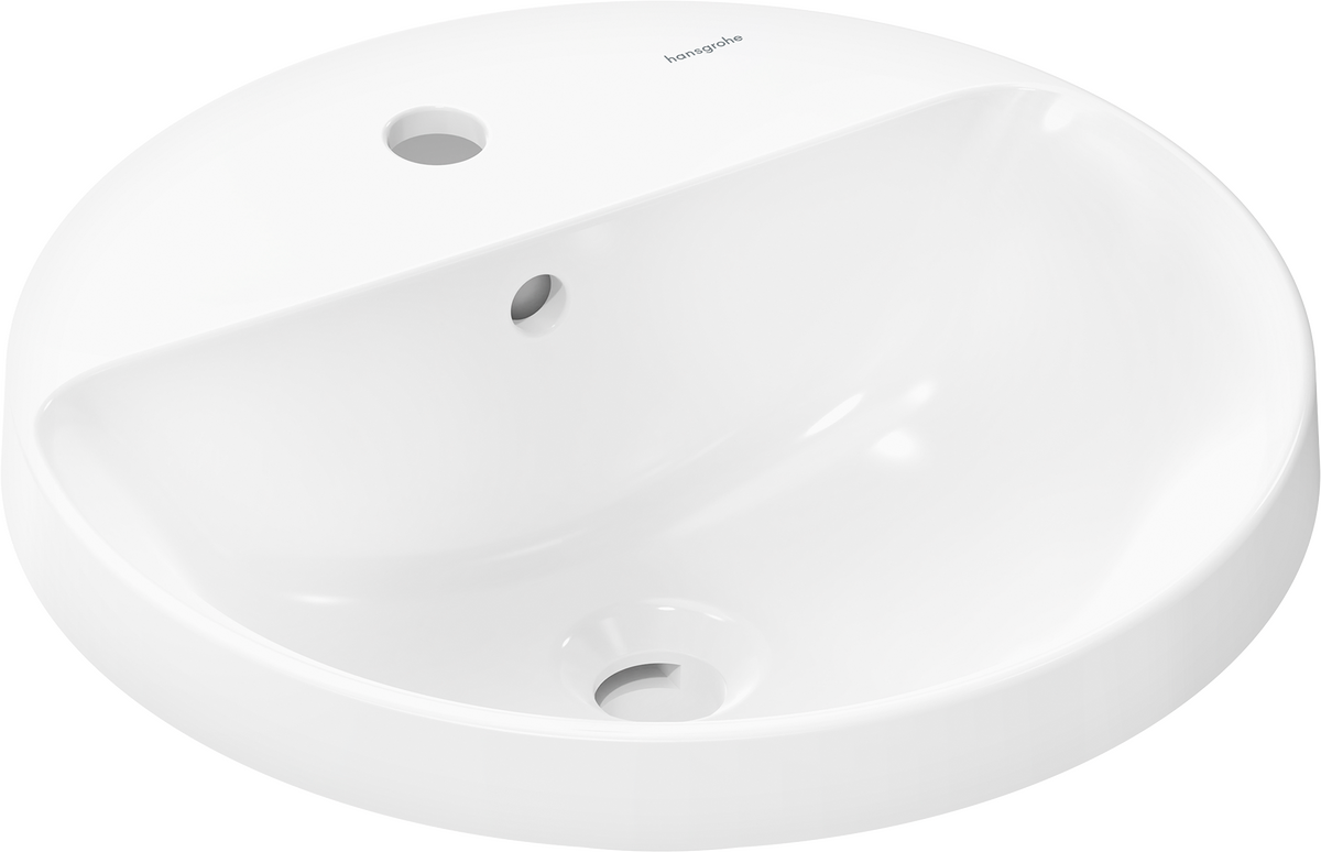 HANSGROHE Xuniva S Einbauwaschtisch 450/450 mit Hahnloch und Überlauf, SmartClean #61056450 - Weiß