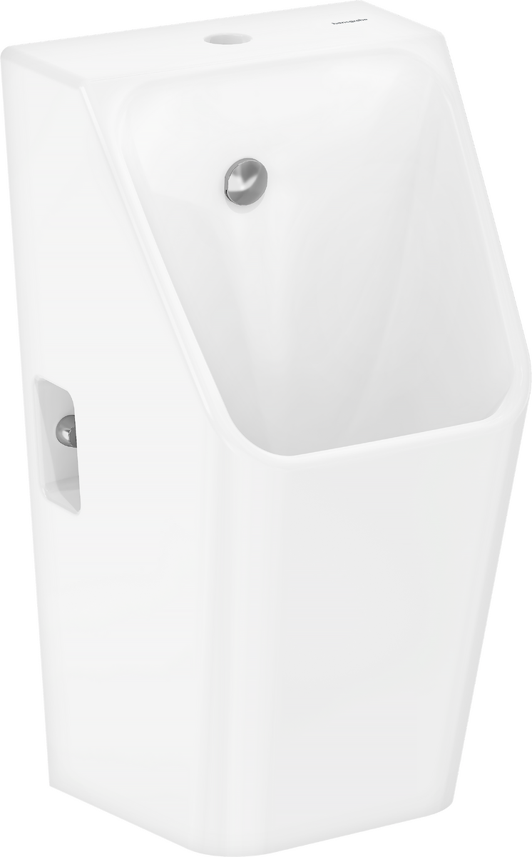 HANSGROHE EluPura Original Q Urinal 600/300 mit Zulauf von oben und Ablauf nach unten/hinten spülrandlos, HygieneEffect #62011450 - Weiß