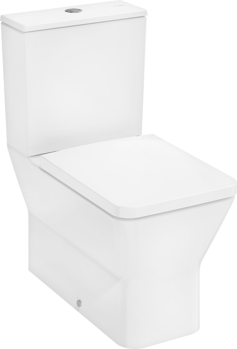 HANSGROHE EluPura Original Q Stand-WC Set AquaChannel Flush mit aufgesetztem Spülkasten und WC-Sitz #60206450 - Weiß