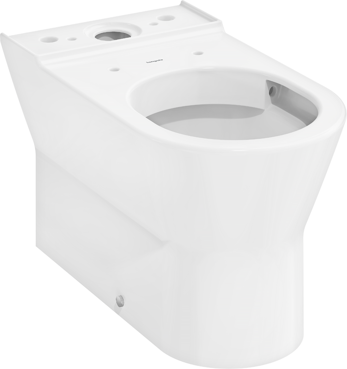 HANSGROHE EluPura Original S Stand-WC für aufgesetzten Spülkasten 640 wandbündig mit horizontalem/vertikalem Abgang AquaChannel Flush #60135450 - Weiß