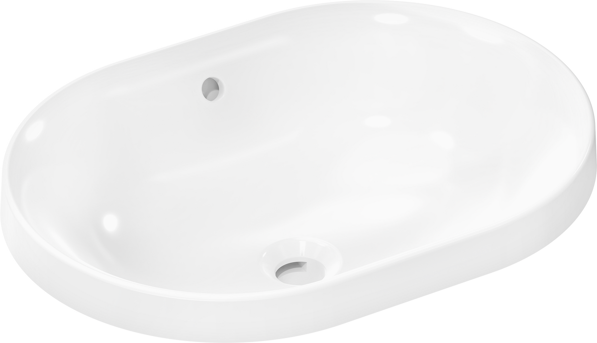 HANSGROHE Xuniva U Einbauwaschtisch 550/400 ohne Hahnloch mit Überlauf, SmartClean #61062450 - Weiß