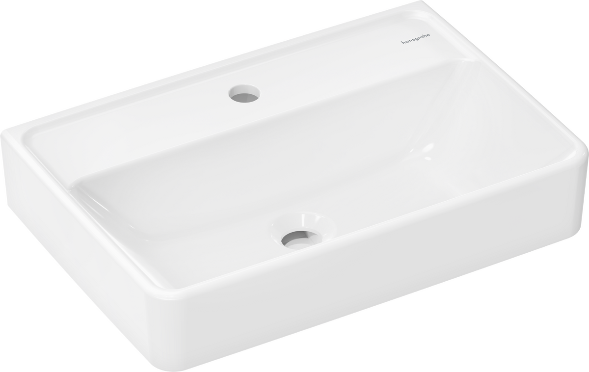 HANSGROHE Xanuia Q Waschtisch Compact 550/370 mit Hahnloch ohne Überlauf, SmartClean #61122450 - Weiß