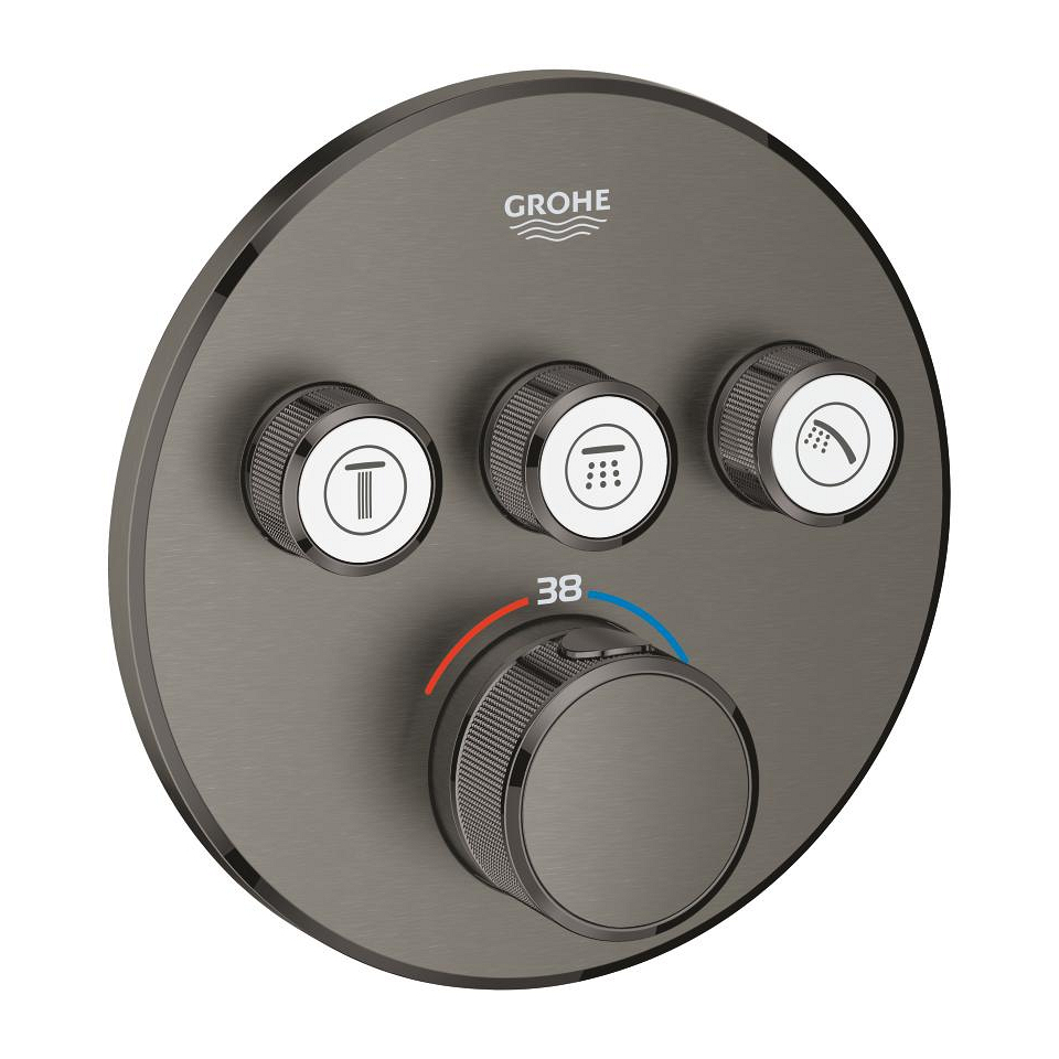 GROHE Grohtherm SmartControl Unterputz-Thermostat mit 3 Absperrventilen #29121AL0 - hard graphite gebürstet