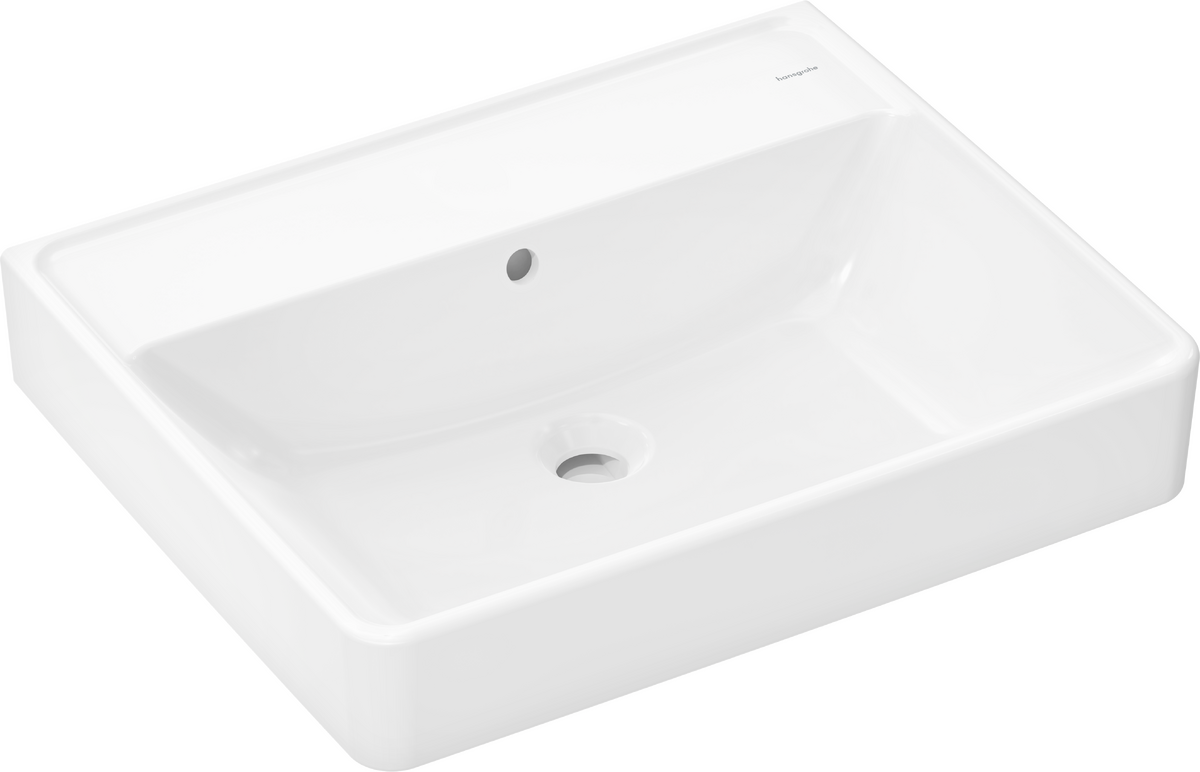 HANSGROHE Xanuia Q Waschtisch 600/480 ohne Hahnloch mit Überlauf, SmartClean #61149450 - Weiß