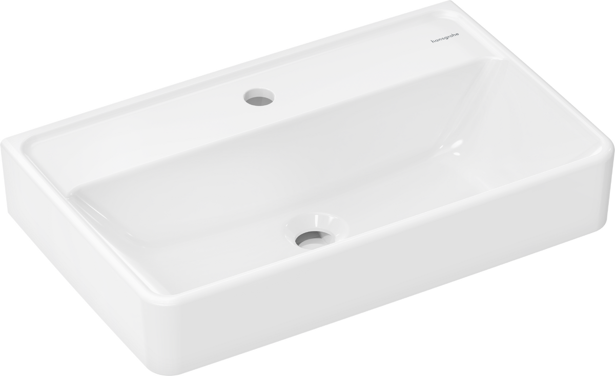 HANSGROHE Xanuia Q Waschtisch Compact 600/370 mit Hahnloch ohne Überlauf, SmartClean #61126450 - Weiß