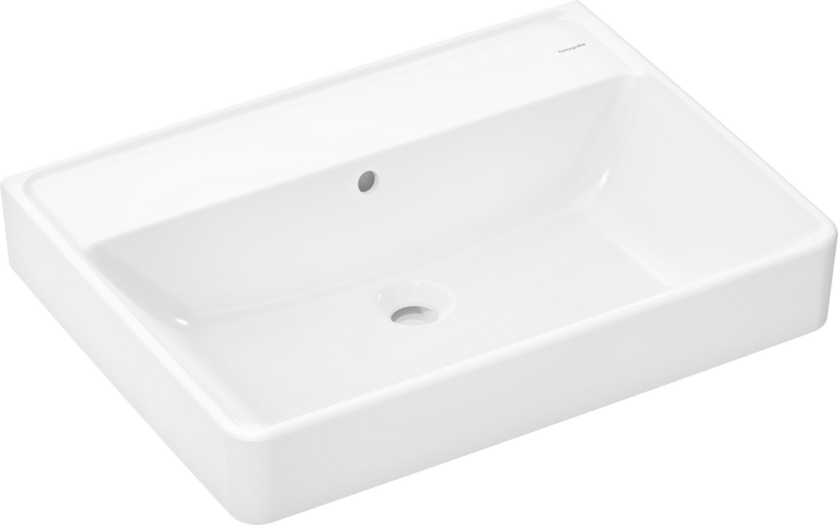 HANSGROHE Xanuia Q Waschtisch 650/480 ohne Hahnloch mit Überlauf, SmartClean #61152450 - Weiß