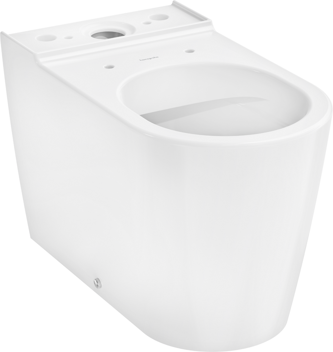 HANSGROHE EluPura S Stand-WC für aufgesetzten Spülkasten 640 wandbündig mit horizontalem/vertikalem Abgang , AquaFall Flush #60260450 - Weiß