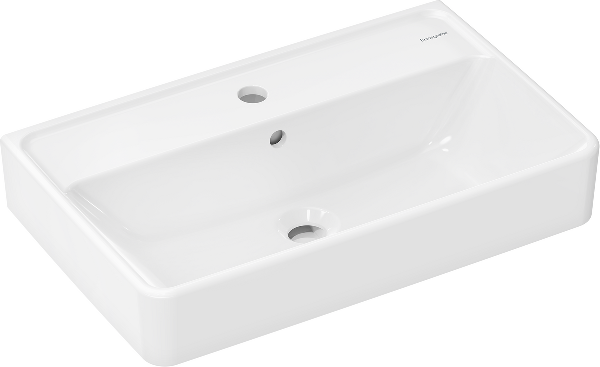 HANSGROHE Xanuia Q Waschtisch Compact 600/370 mit Hahnloch und Überlauf, SmartClean #61124450 - Weiß