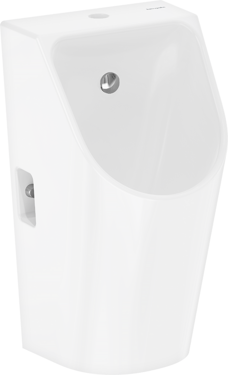 HANSGROHE EluPura Original S Urinal mit Zulauf von oben und Ablauf nach unten/hinten spülrandlos, HygieneEffect #62049450 - Weiß
