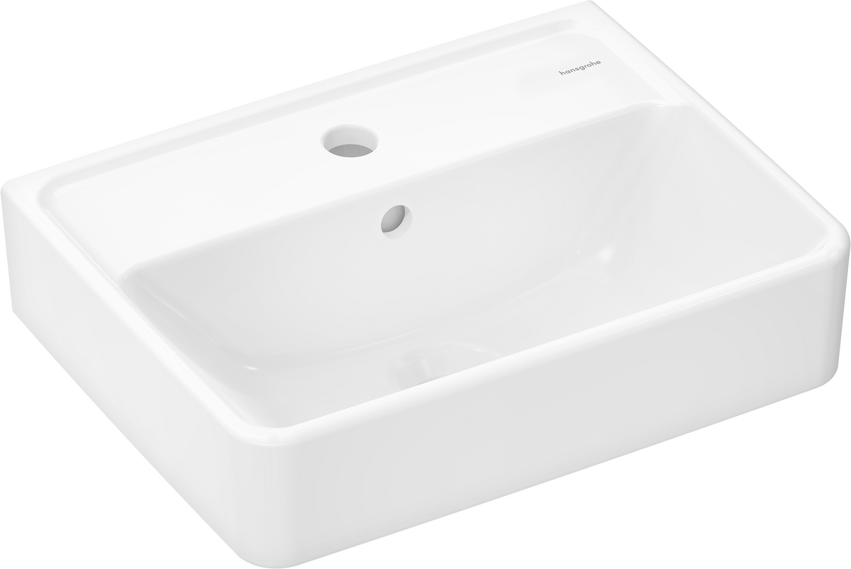 HANSGROHE Xanuia Q Handwaschbecken 450/340 mit Hahnloch und Überlauf, SmartClean #61007450 - Weiß