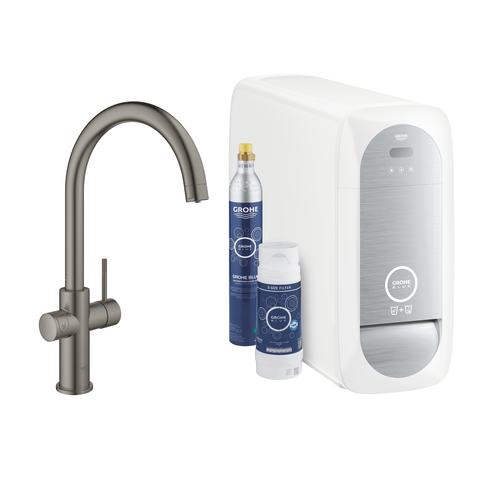 GROHE Blue Home C-Auslauf Starter Kit #31455AL1 - hard graphite gebürstet