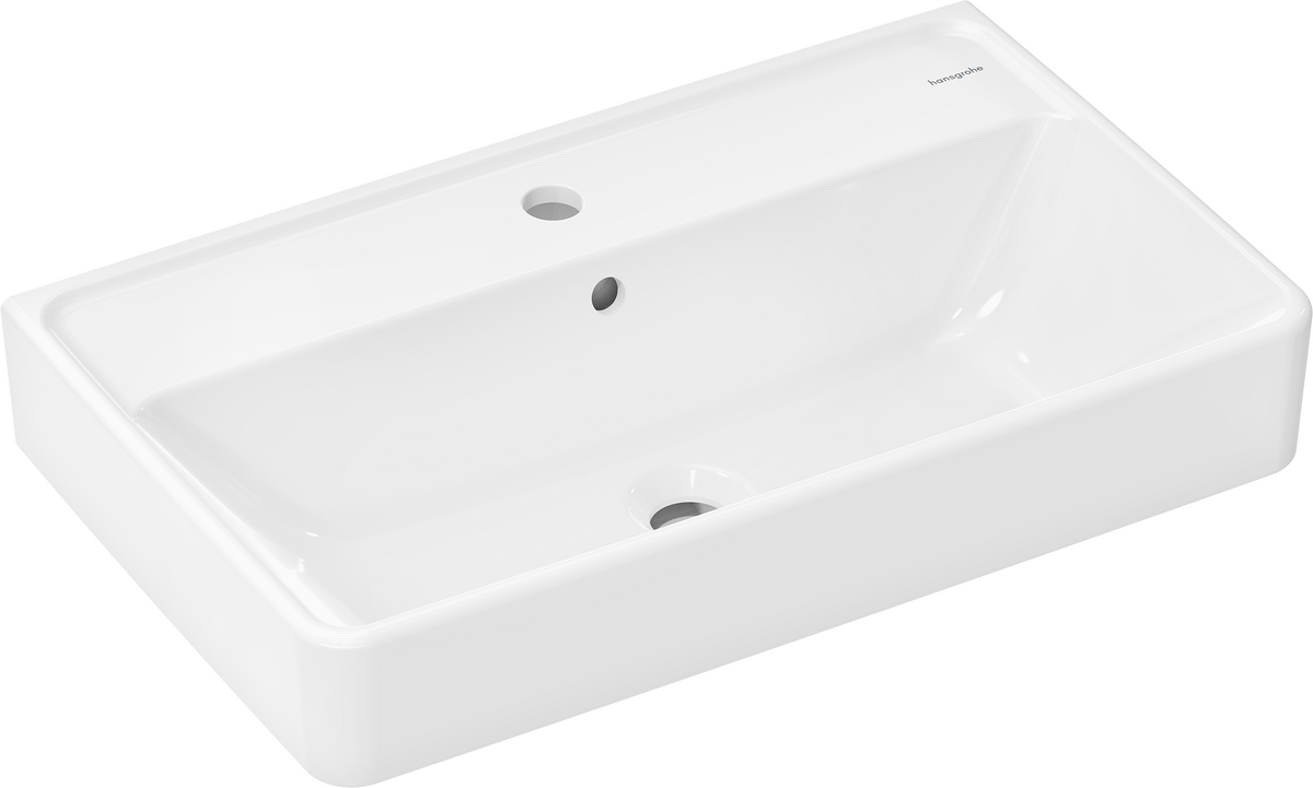 HANSGROHE Xanuia Q Waschtisch Compact 650/390 mit Hahnloch und Überlauf, SmartClean #61128450 - Weiß
