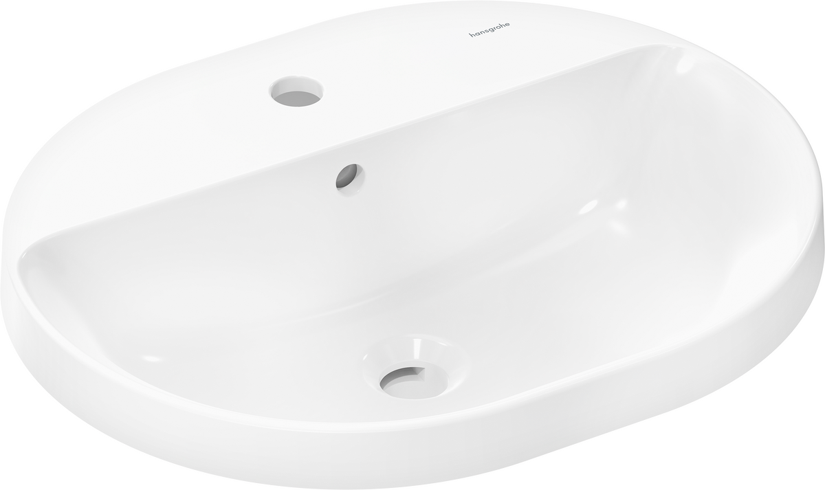 HANSGROHE Xuniva U Einbauwaschtisch 550/450 mit Hahnloch und Überlauf, SmartClean #61064450 - Weiß